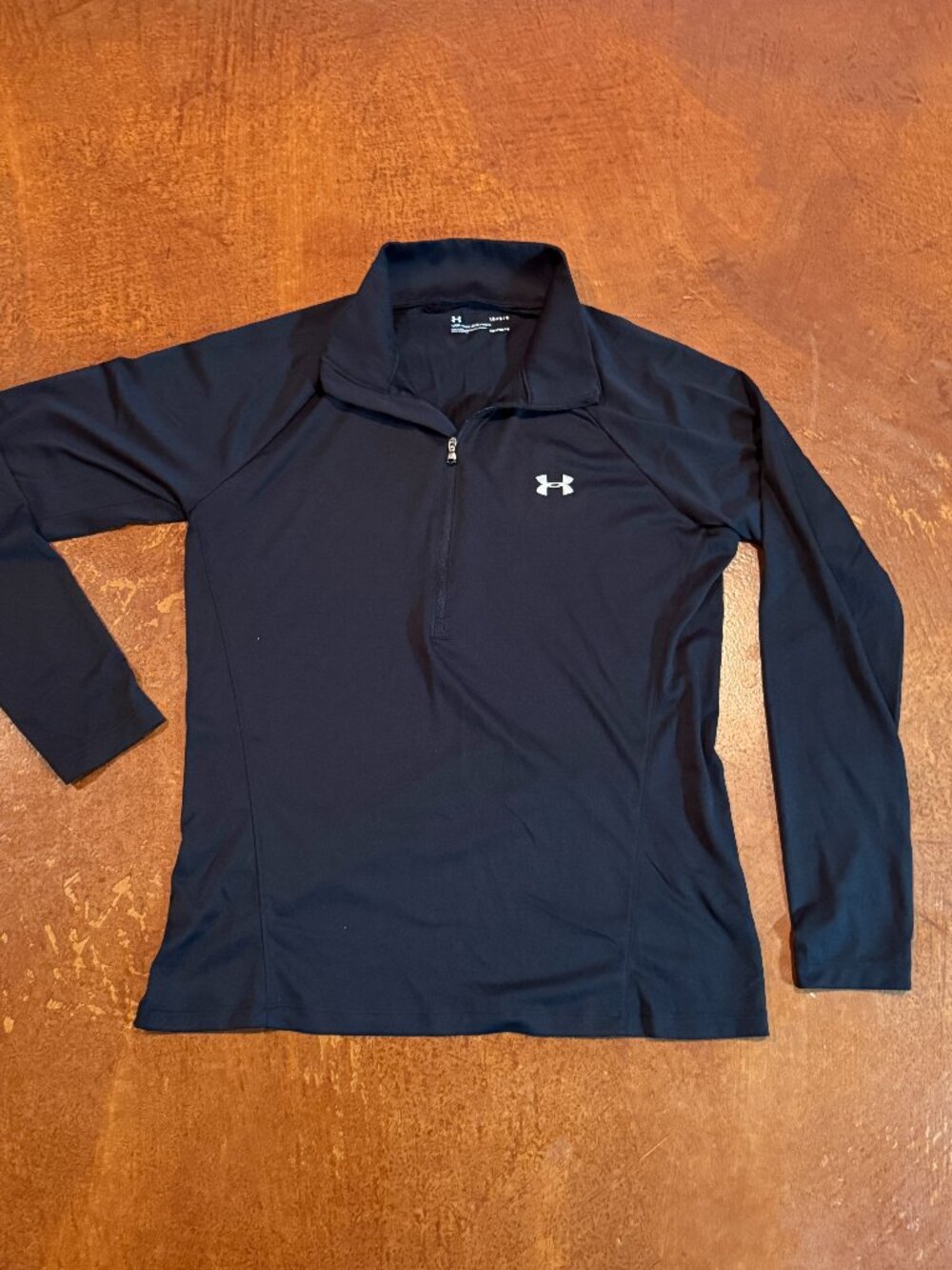Under Armour Womens Black Long Sleeve Quarter 1/4 Zip Activewear Top Size Large